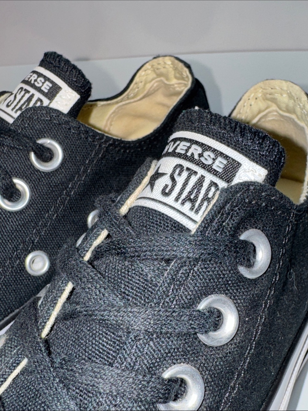 Converse Low-Top Platform Sneakers in Black and White - Picture 6 of 8